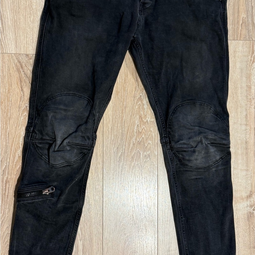 G-Star Black Skinny Jeans with Reinforced Knee Panels